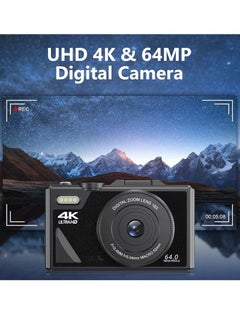Generic 4K Digital Camera, 64MP UHD Autofocus Vlogging Camera, Compact Travel Camera With 18x Zoom, Outdoor Sports Camera For Photography And Videography, (1pc, White)  - Image 2