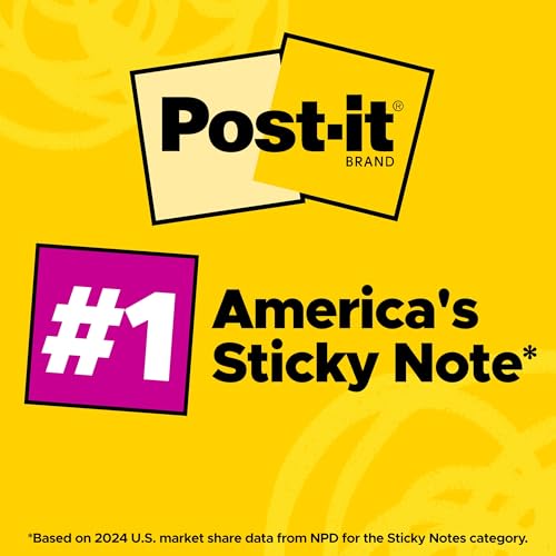 Post It Post-it Super Sticky Notes, 5 Sticky Note Pads, 3 x 3 in., School Supplies, Office Products, Sticky Notes for Vertical Surfaces, Monitors, Walls and Windows, Orchid Frost Lavender - Image 5