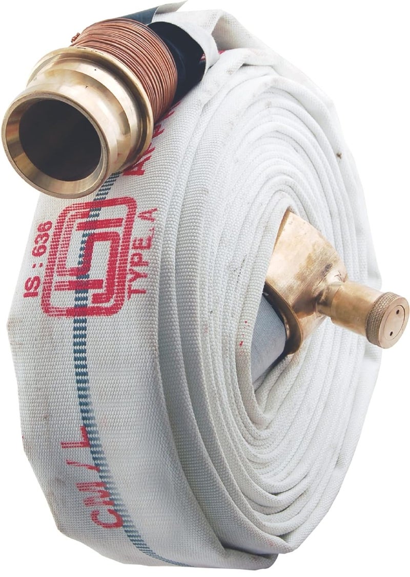 AAAG Aaag Rrl Fire Hose Pipe 15 Mtr With Male and Female Ss316 Coupling Rrl Pipe Typea 63 Mm Diameter Fire Pipe Pack of 2 
