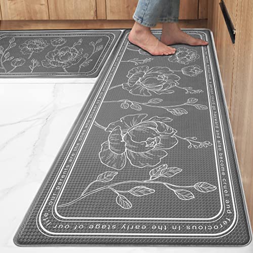 ROTTOGOON Kitchen Floor Mat Set of 2 Cushioned Anti Fatigue Mat 17x4717x29 NonSlip Waterproof Rug Premium PVC Comfort Mats and Rugs for Kitchen Office Home Laundry