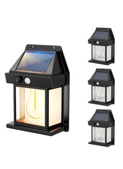 4PCS Solar Fence Lights, Motion Sensor Outdoor Lights, 3 Lighting Modes Dusk To Dawn Solar Porch Lights IP65 Waterproof, Outdoor Solar Wall Lights 600LM, 1800mah Suitable For Patios, Porches, Garage.
