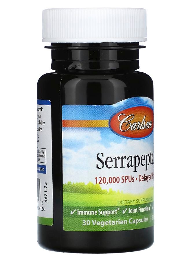 Carlson Serrapeptase Delayed Release 120000 SPUs 30 Vegetarian Capsules - Image 2