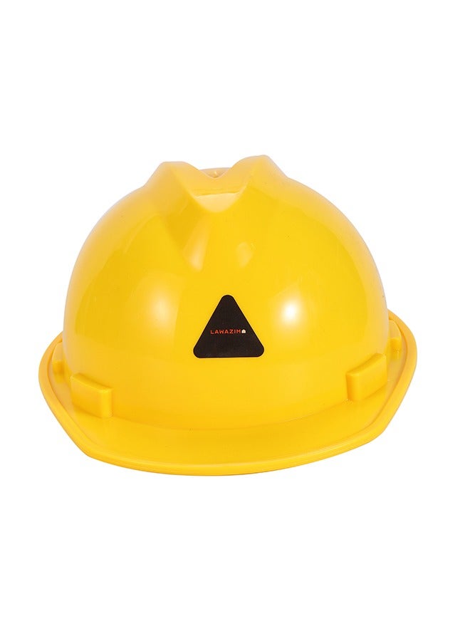 LAWAZIM Deluxe Safety Helmet - Yellow - HDPE Hard Hat with Reinforced Shell, 4-Point Suspension, Sweatband, and Adjustable Chin Strap - Ideal for Construction, Industrial, Warehouse, and Maintenance Use - Image 1