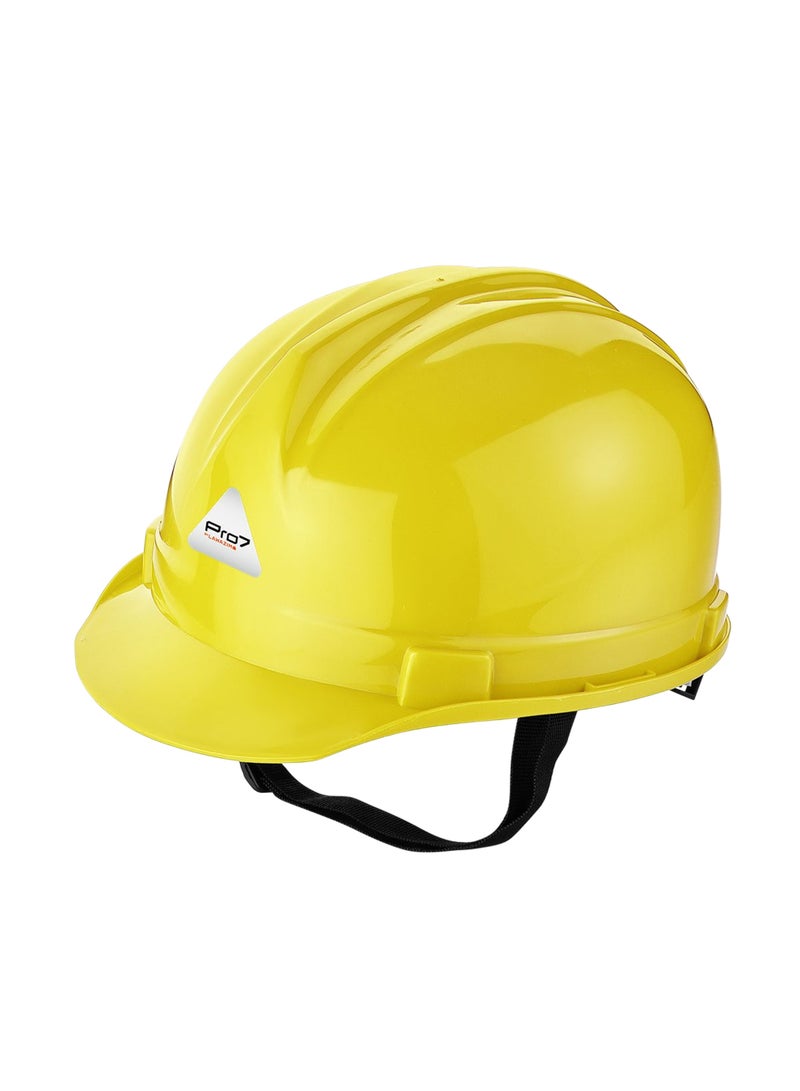 LAWAZIM Deluxe Safety Helmet - Yellow - HDPE Hard Hat with Reinforced Shell, 4-Point Suspension, Sweatband, and Adjustable Chin Strap - Ideal for Construction, Industrial, Warehouse, and Maintenance Use - Image 1