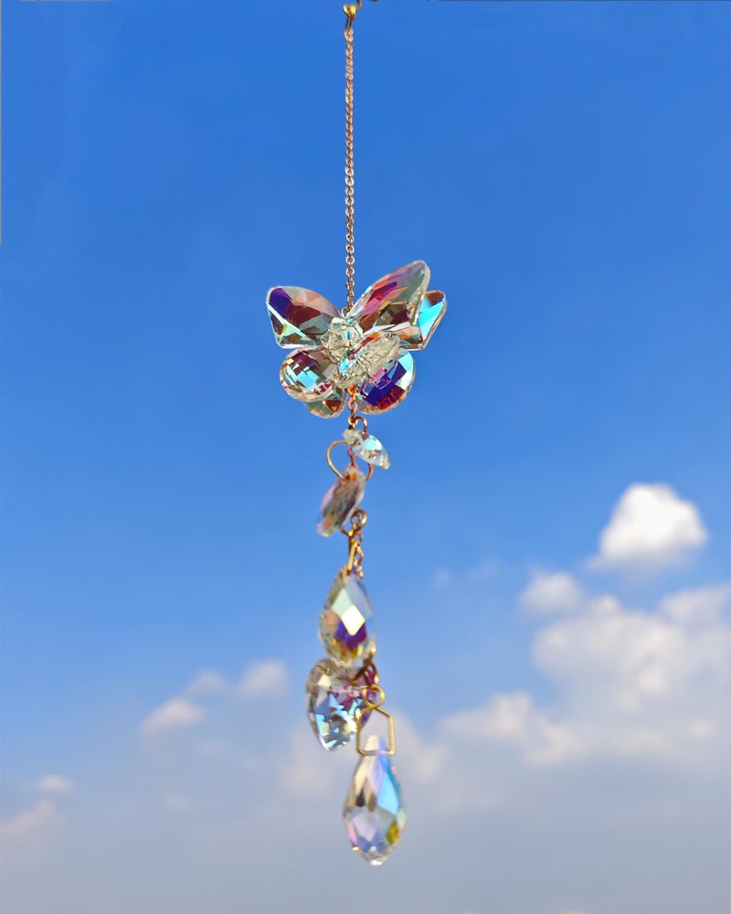 Brezalysia Crystal Butterfly Suncatcher Indoor Hanging for Windows Prism Sunlight Rainbow Maker Sun Catchers Sparkling Decor - Image 1