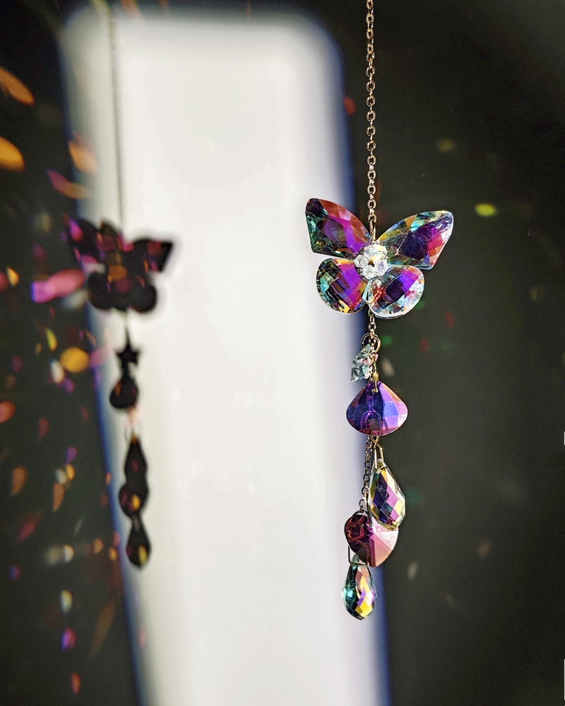 Brezalysia Crystal Butterfly Suncatcher Indoor Hanging for Windows Prism Sunlight Rainbow Maker Sun Catchers Sparkling Decor - Image 2