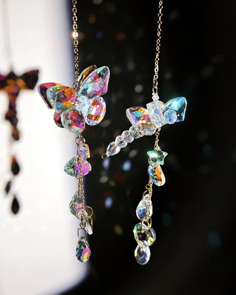 Brezalysia Crystal Butterfly Suncatcher Indoor Hanging for Windows Prism Sunlight Rainbow Maker Sun Catchers Sparkling Decor - Image 3