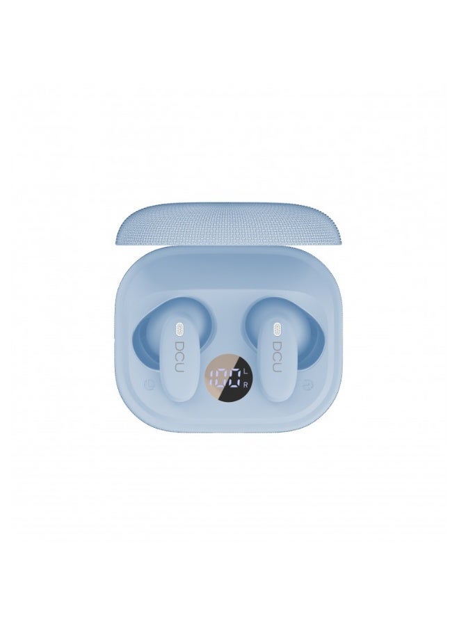 DCU TECNOLOGIC DCU Wireless Earbuds with ANC & ENC, 20 Hours Playtime, Bluetooth 6.0, HD Microphone, Compact Charging Case, Compatible with iPhone, Samsung & Bluetooth Devices, Blue - Image 4