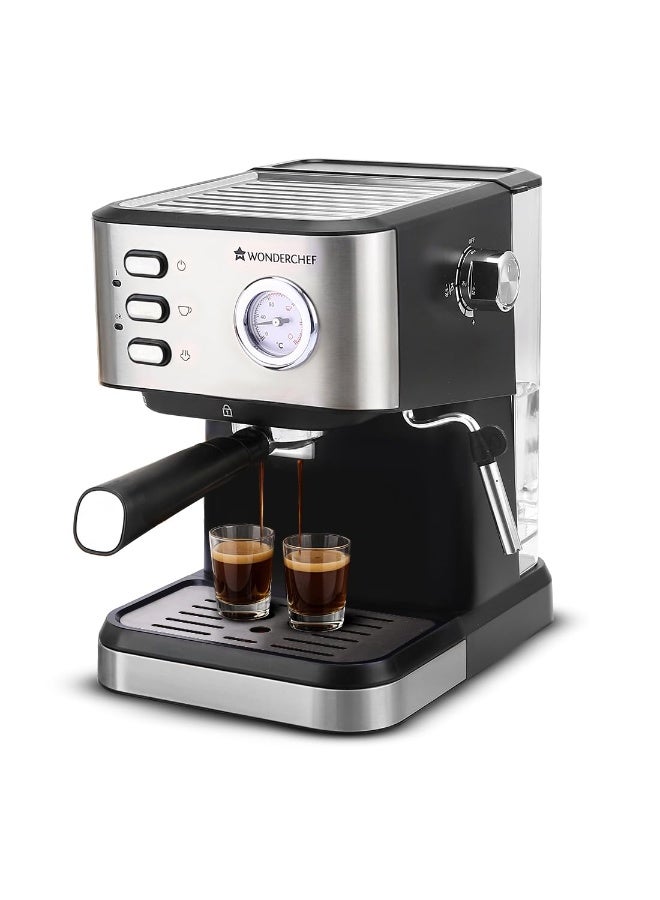 Wonderchef Regenta Espresso Coffee Machine, 19-bar, Make Espressos, Cappuccinos & Lattes at Home, With Steamer, Metal Porta Filter, Temperature Dial, 2 Year Warranty - Image 1