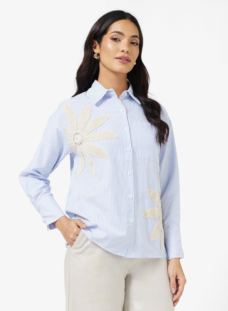 ELLA Embroidered Floral Shirt - Image 1