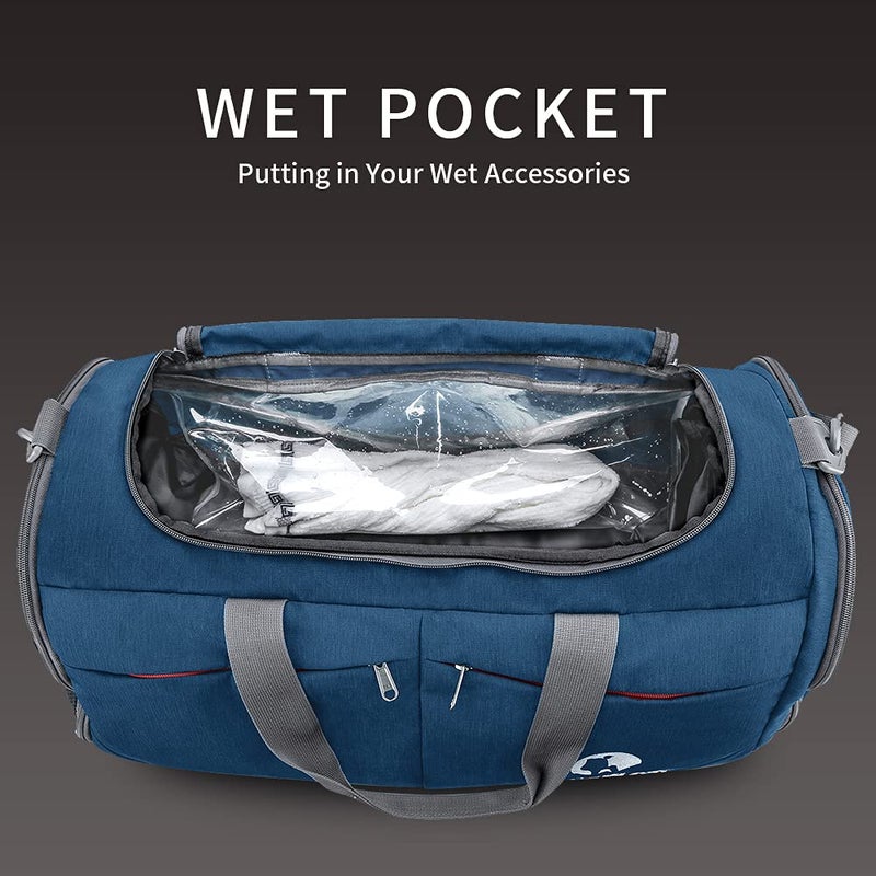 Canway Sports Gym Bag, Travel Duffel bag with Wet Pocket & Shoes Compartment for men women, 45L, Lightweight - Image 4