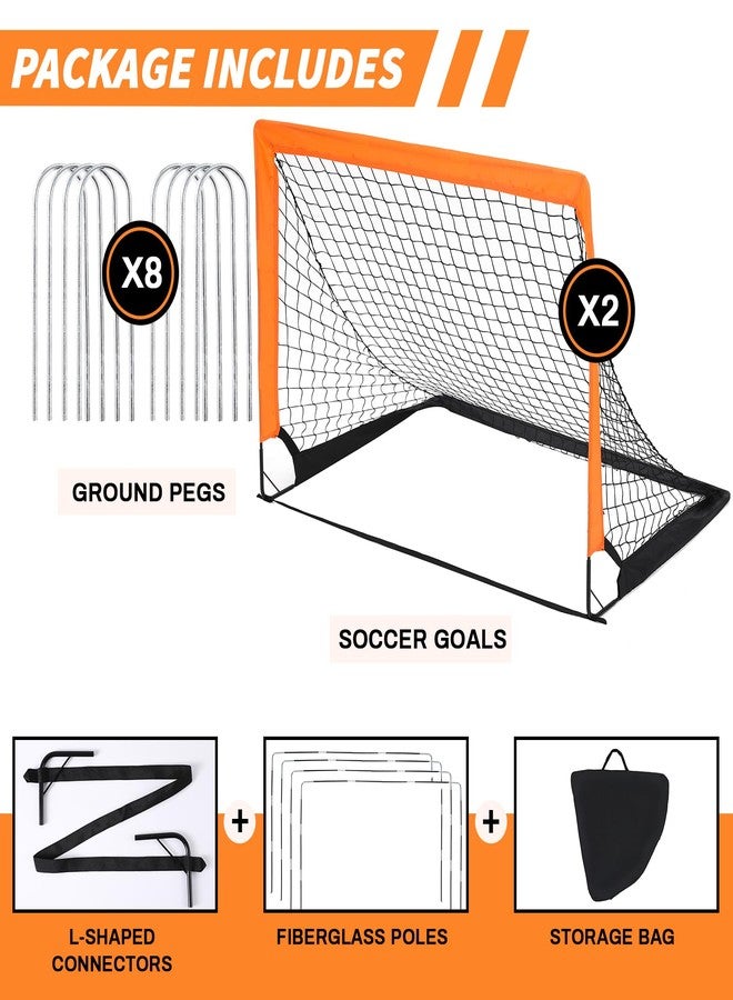 gamtrik 2-Pack 4’ x 3’ Soccer Goals for Backyard, Pop Up Folding Soccer Goal Net for Indoor or Outdoor, Practice Mini Soccer Goals for and Youth, Training Football Net with Carry Bag - Image 3