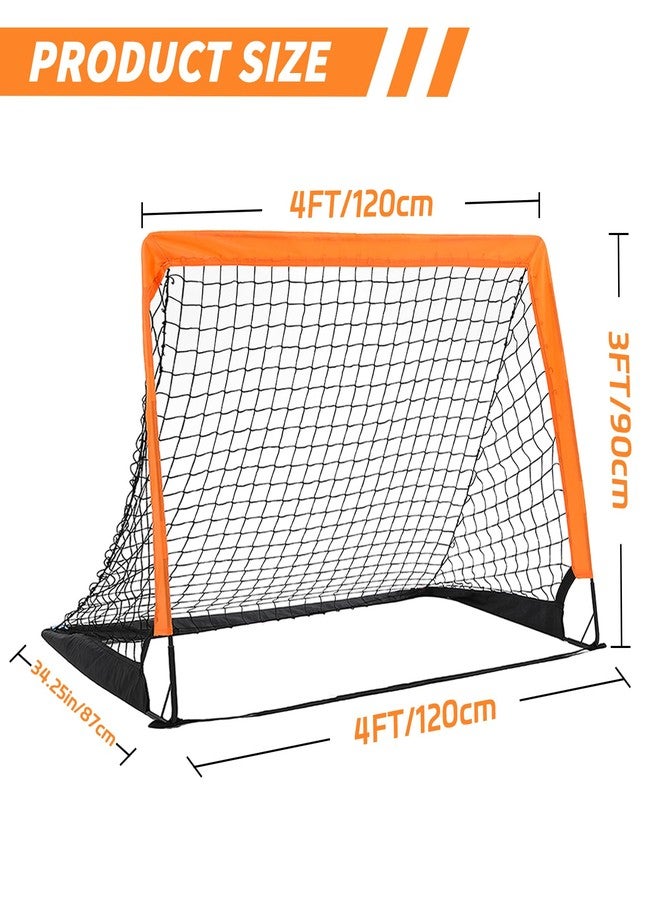 gamtrik 2-Pack 4’ x 3’ Soccer Goals for Backyard, Pop Up Folding Soccer Goal Net for Indoor or Outdoor, Practice Mini Soccer Goals for and Youth, Training Football Net with Carry Bag - Image 2