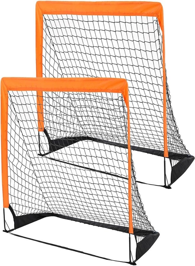 gamtrik 2-Pack 4’ x 3’ Soccer Goals for Backyard, Pop Up Folding Soccer Goal Net for Indoor or Outdoor, Practice Mini Soccer Goals for and Youth, Training Football Net with Carry Bag - Image 1