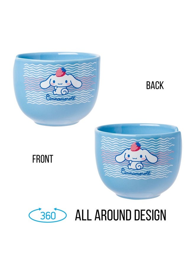 Silver Buffalo - Silver Buffalo Hello Kitty and Friends Cinnamoroll Strawberry Ceramic Ramen Noodle Rice Bowl with Chopsticks, Microwave Safe, 20 Ounces - Image 1