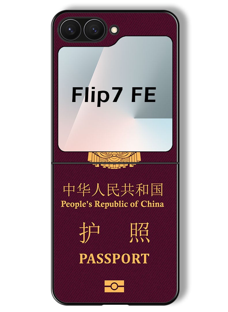 Theodor Case Compatible with Samsung Galaxy Z Flip 7 FE 6.7 Inch Protection Shockproof Bumper Cover China Passport - Image 1