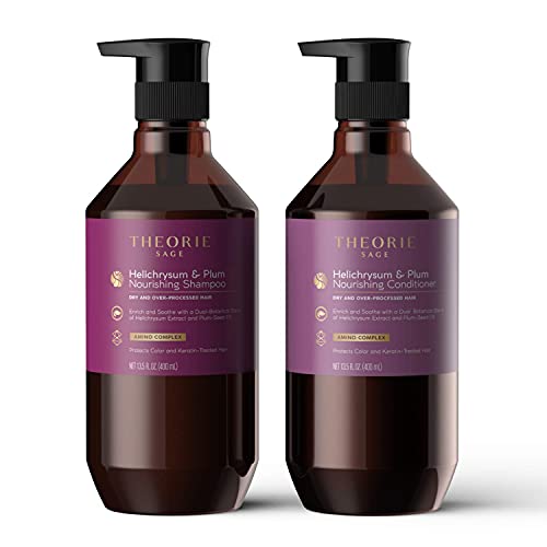 Theorie: Sage - Helichrysum & Plum - Nourishing Shampoo - For Dry & Over-Processed Hair - Protects Color & Keratin Treated Hair, 400ml (Label Design May Vary) - Image 5