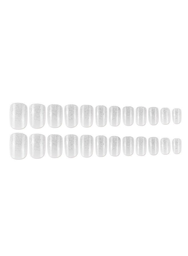 Kawyehu Kids Press on Nails Children Fake Nails Artificial Nail Tips Adhesive Full Cover Short False Fingernails for Girls Kids Nail Decoration (Crystal Diamonds) - Image 4