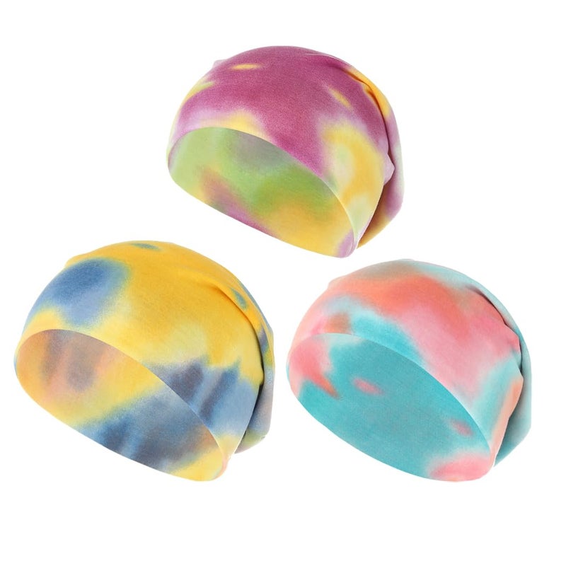 Bohend Bohemian Beanie Hats Headwear Cap Stretch Non Slip Sleep Turbans Hats for Women Men Close top Head Covering (Colourful) Multicolor - Image 1