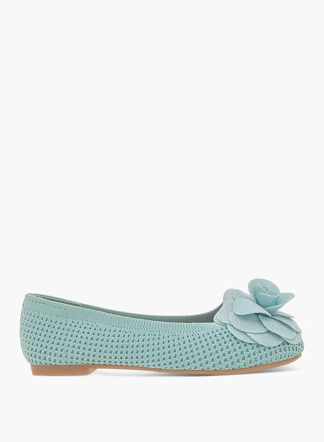 Flora Bella By Shoexpress Girls Floral Detail Slip-On Ballerina Shoes