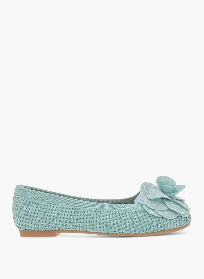 Flora Bella By Shoexpress Girls Floral Detail Slip-On Ballerina Shoes - Image 2