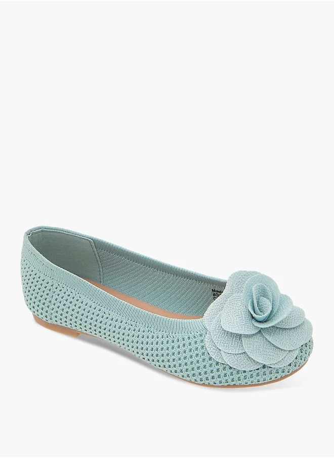 فلورا بيلا من شو إكسبرس Girls Floral Detail Slip-On Ballerina Shoes