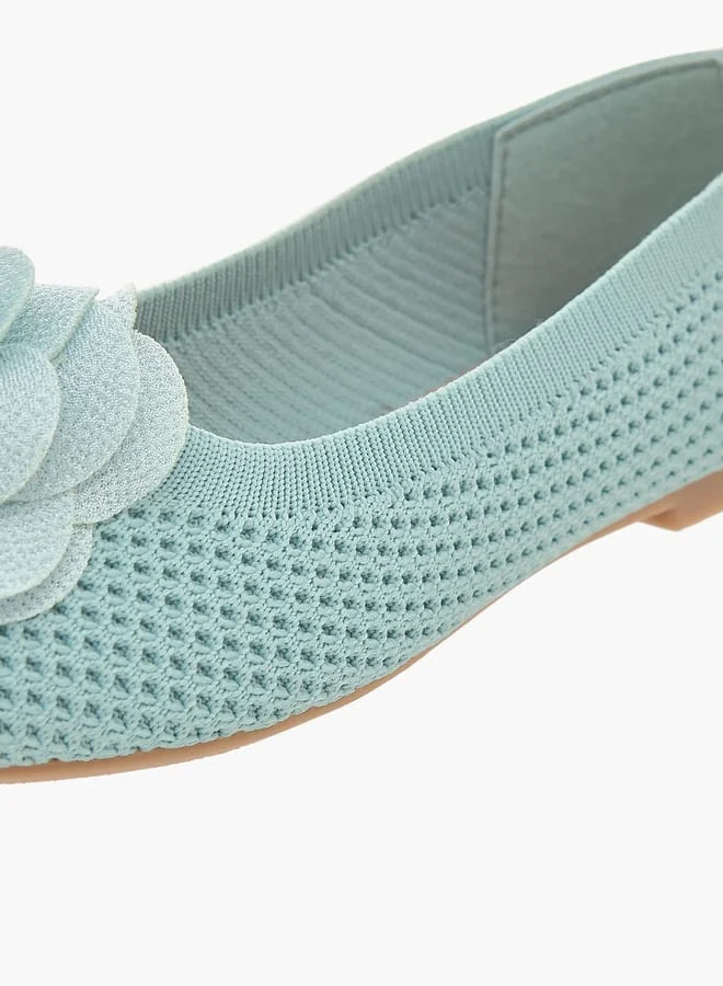 Flora Bella By Shoexpress Girls Floral Detail Slip-On Ballerina Shoes