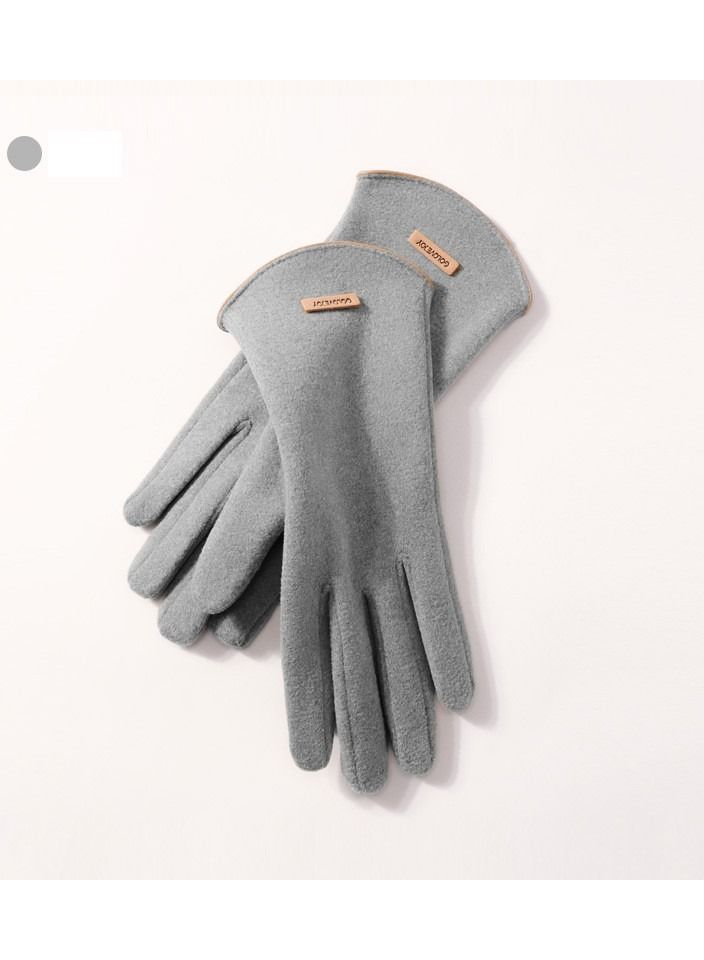 Golovejoy Winter Cold Proof Velvet Thickened Gloves Fingertip Warm Female Gloves