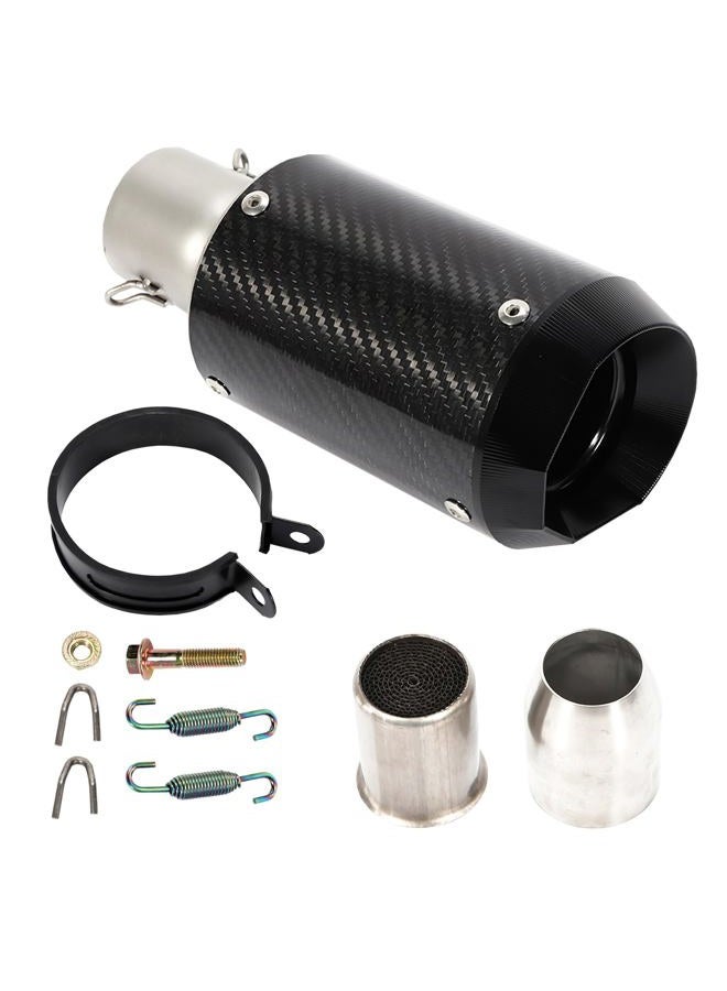 TBVECHI Motorcycle Carbon Fiber Exhaust Muffler Black - Image 1