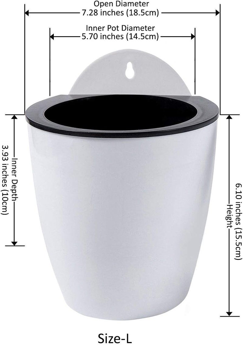 ShoppeWatch Wall Planters for Indoor Plants 7 Pack | Hanging Planters Large 7 Inch with Hooks | Wall Pots for Plants | 7.28 x 6.1 inches - PL35 - Image 3