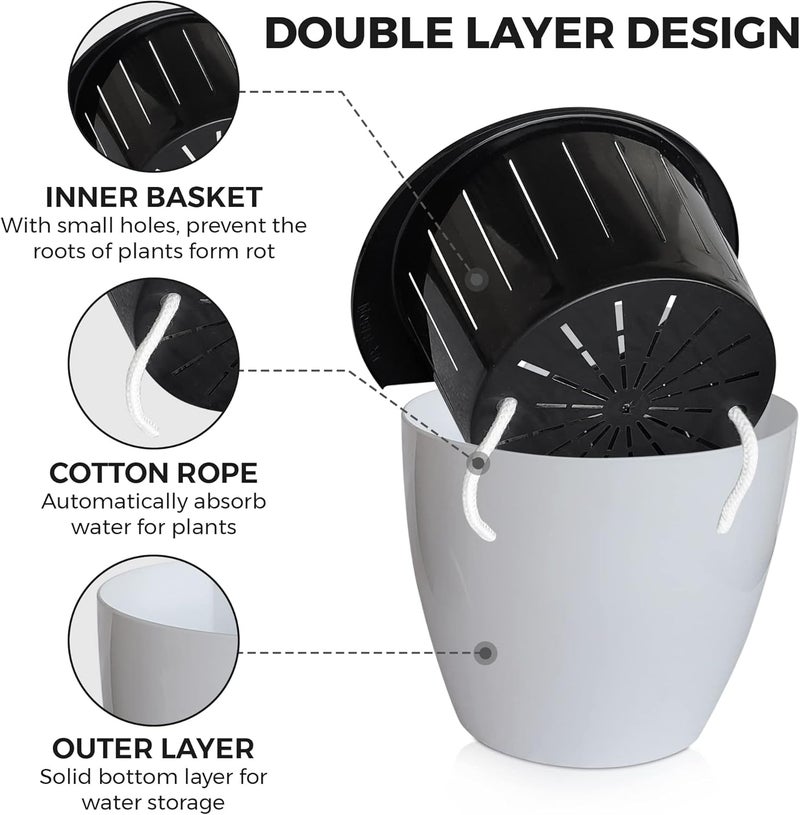 ShoppeWatch Wall Planters for Indoor Plants 7 Pack | Hanging Planters Large 7 Inch with Hooks | Wall Pots for Plants | 7.28 x 6.1 inches - PL35 - Image 4