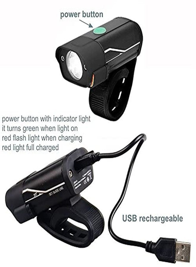 FASTPED®New Waterproof USB Charging Smart Bicycle Headlight and Taillight Combo Set Rechargeable Bicycle Front Light Waterproof Cycling Light-Black umens Rechargeable USB Rear Light Bicycle - Image 3