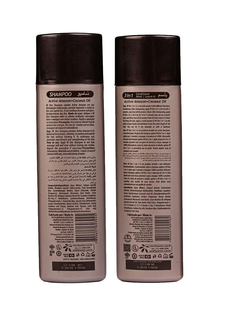 Floractive - Floractive Properssional W-ONE Home Care Shampoo and Conditioner Combo Set of 300ml - Image 1
