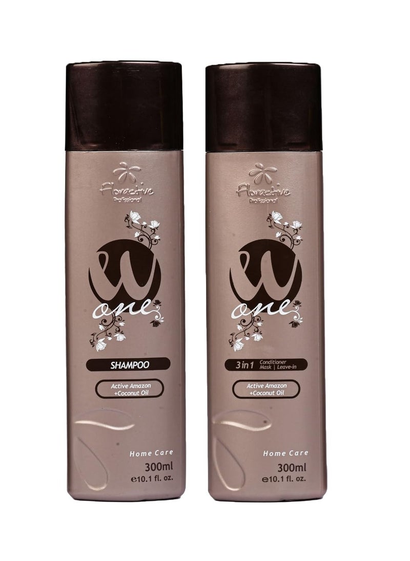Floractive - Floractive Properssional W-ONE Home Care Shampoo and Conditioner Combo Set of 300ml - Image 1