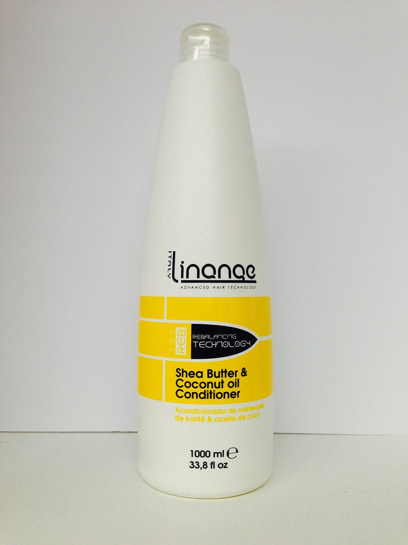 Linange Shea Butter and Coconut Oil Conditioner 1000ml Moisturizing Cleansing Nourishing Detangler Hair Care Product Head Conditioner for Men and Women for Frizzy Colored Treated Curly Hair