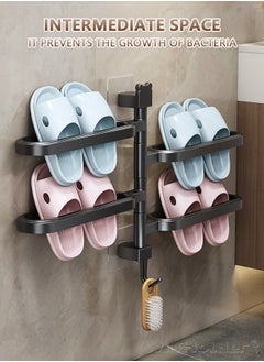 WinHolder Rotating Towel Bar,Swivel Towel Bar with Hook,Wall Mounted Towel Bar with 4-Arm Towel Hanger,Space Saving Towel Holder for Bathroom  - Image 4