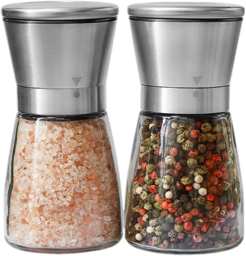 Kitchen & Go Salt and Pepper Grinder Set – Manual Salt Grinder and Pepper Mill for Black Pepper, Sea Salt – Refillable, Easy-to-Use Salt & Pepper Mill Set - Image 1