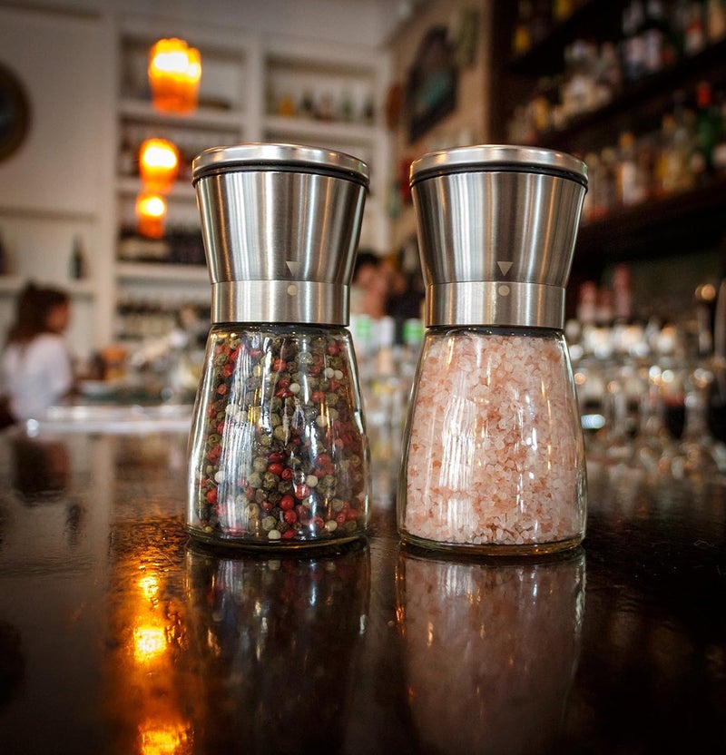 Kitchen & Go Salt and Pepper Grinder Set – Manual Salt Grinder and Pepper Mill for Black Pepper, Sea Salt – Refillable, Easy-to-Use Salt & Pepper Mill Set - Image 2