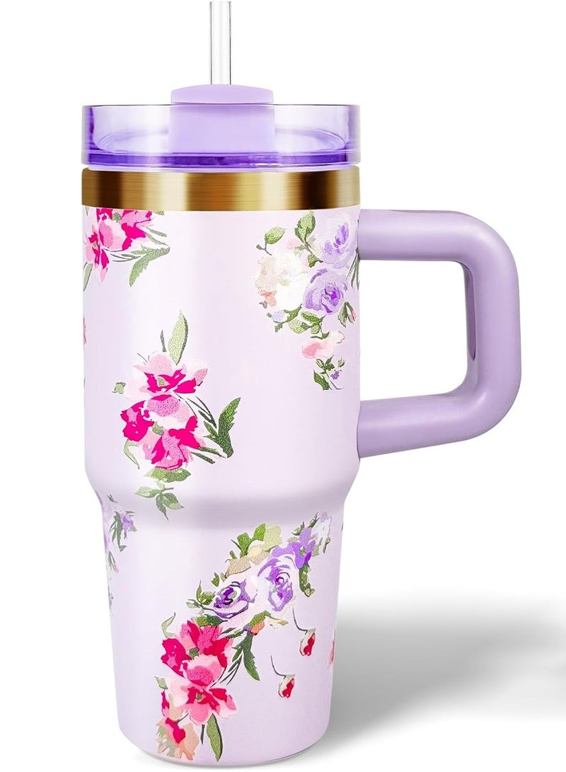 Stanley Quencher H2.0 Flow State Stainless Steel Vacuum Insulated Tumbler with Lid and Straw for Water, Iced Tea or Coffee, Smoothie and More, 14 oz , PURPLE - Image 1