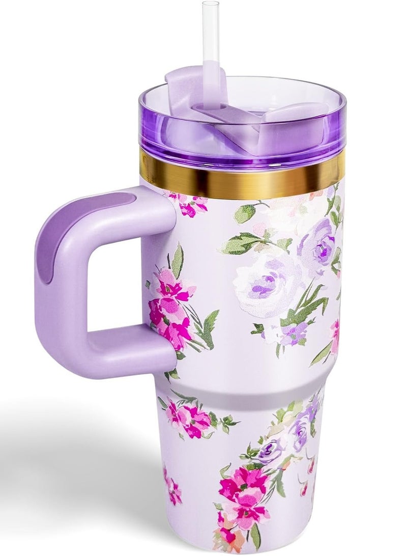 Stanley Quencher H2.0 Flow State Stainless Steel Vacuum Insulated Tumbler with Lid and Straw for Water, Iced Tea or Coffee, Smoothie and More, 14 oz , PURPLE - Image 2