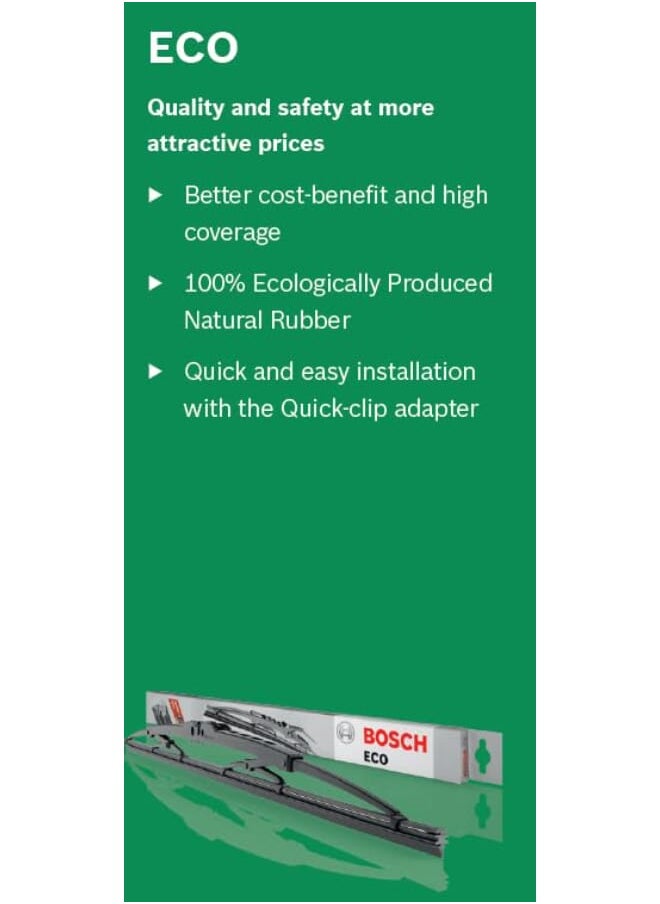 BOSCH - Eco 500UE U-Hook metal-bracket car wiper blade 20 Inch - Black - Image 1