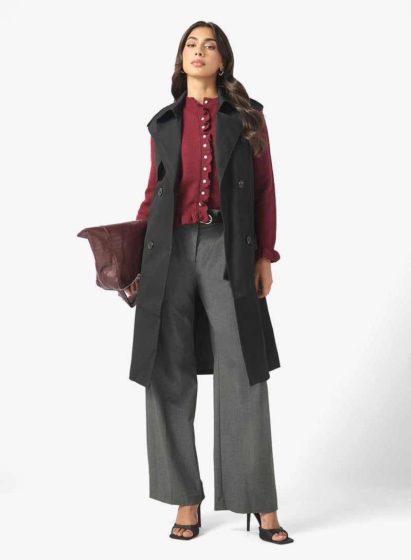 ELLA Sleeveless Belted Trench Coat - Image 5