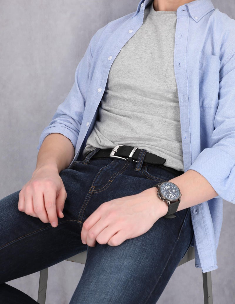 Timberland Men's Classic Leather Reversible Belt, Brown/Black, 44 - Image 5