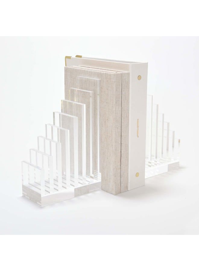 RUSSELL+HAZEL راسل + هازل حامل أكريليك وكتاب نهاية، شفاف، 5” × 8” × 2.5” - Image 2