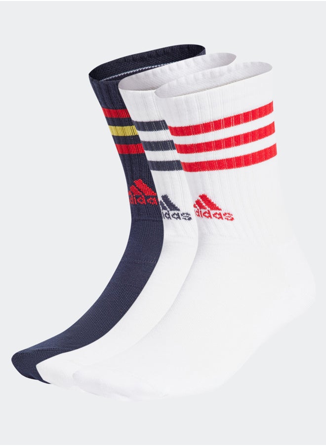 Adidas - 3-Stripes Cushioned Crew Socks 3 Pairs - Image 1
