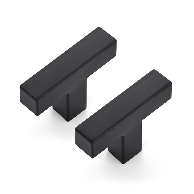 JOY DECOR Cabinet Knobs, Black Cabinet Handles, 2 Pack Kitchen Knobs 2 Inch, Single Hole Drawer Handles for Dresser Drawers - Image 1