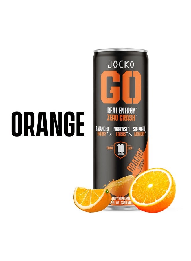 origin Jocko GO Energy Drink (Afterburner Orange) - KETO, Vitamin B12, Vitamin B6, Electrolytes, L Theanine, Magnesium- All Natural Energy Boost, Sugar Free Nootropic Monk Fruit Blend - 12 Pack - Image 5