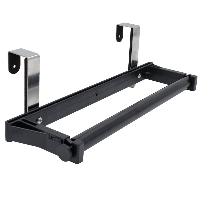 YYST Over Cabinet Door Paper Towel Holder Bar Dispenser for for Kitchen Pantry Mudroom Fits Both Standard  Jumbo Rolls Black 1