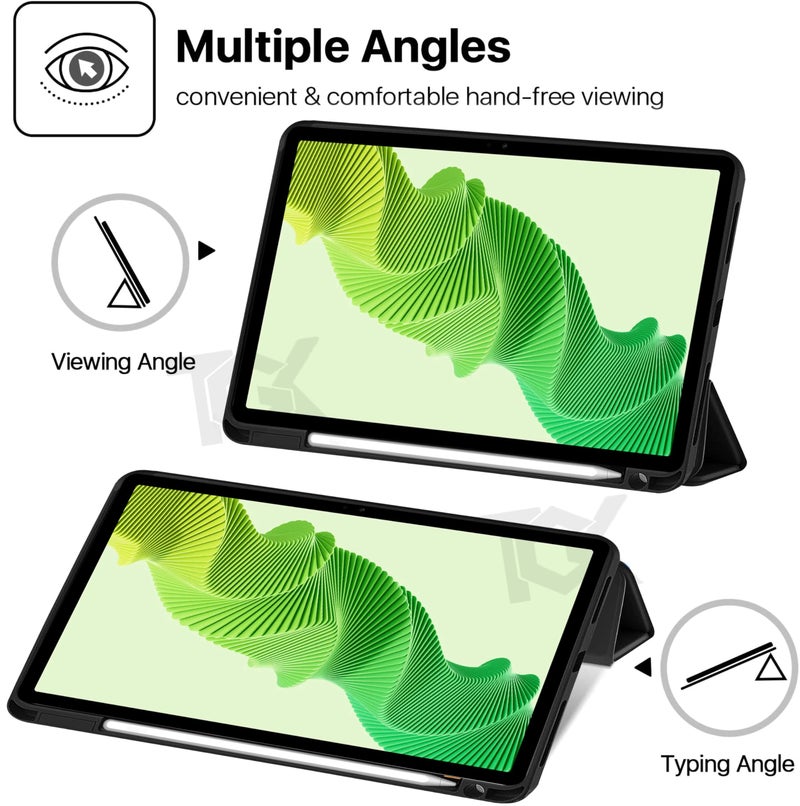 TGK Cover for Realme Pad 2 Cover Case 11.5 inch, Soft Flexible with Pencil Holder Trifold Flip Back Case for Realme Pad 2 Tablet Cover (Black) - Image 3