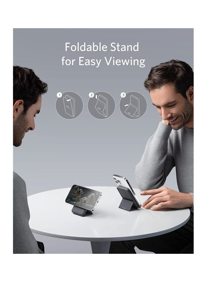 شاحن مغناطيسي لاسلكي ومحمول وقابل للطي ببطارية شحن مغناطيسية ماج جو 622 سعة 5000 مللي أمبير وبمنفذ USB-C متوافق مع الهواتف من سلسلة آيفون 14 برو ماكس/ 14/ 13 - Image 3